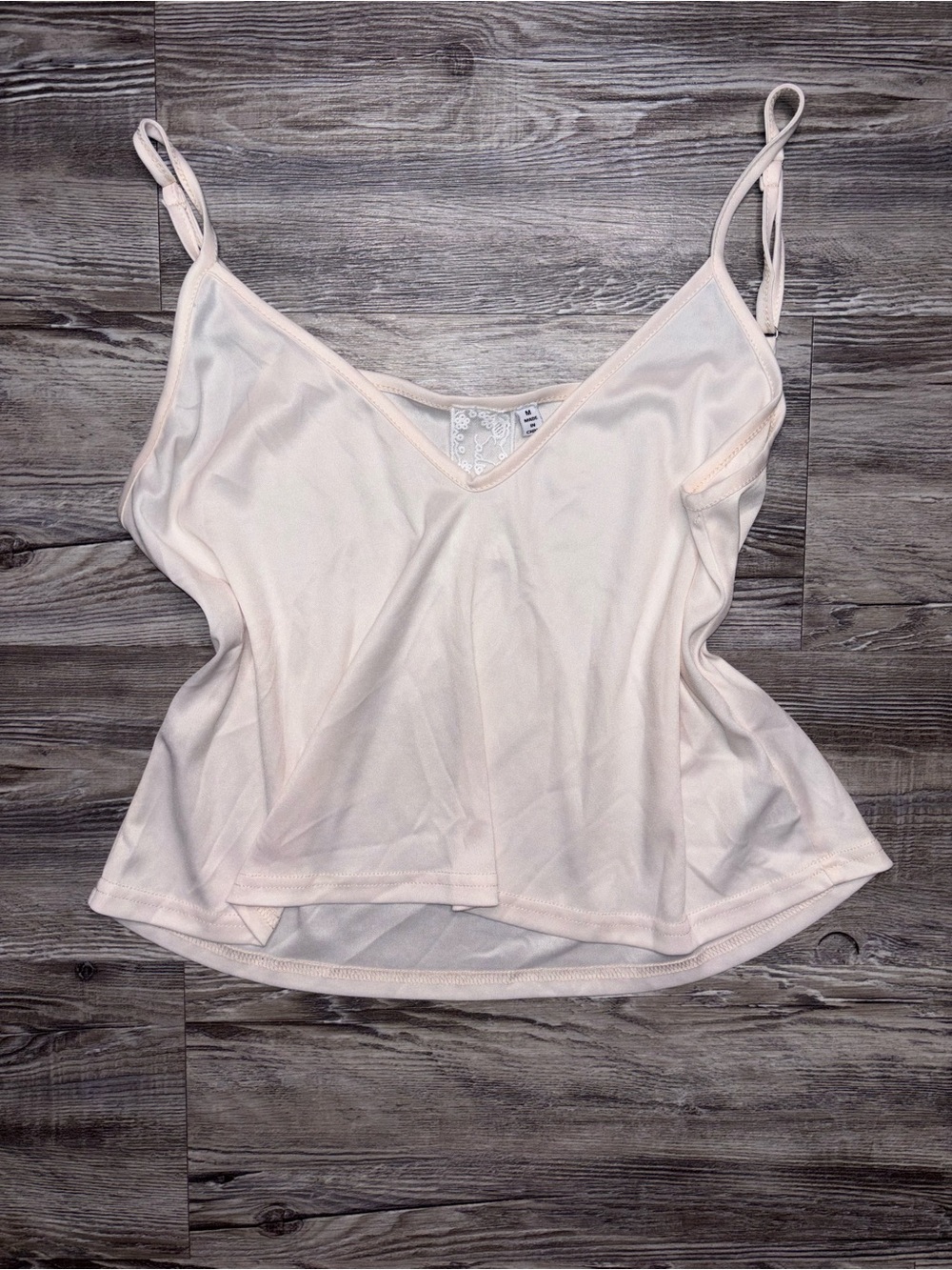 Light Blush Satin Camisole Tank Top